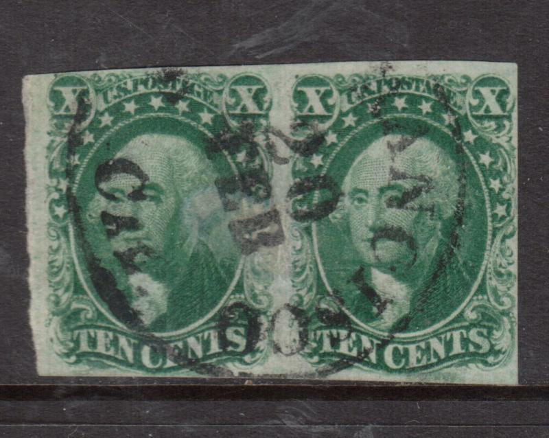 USA #14 Used Fine - Very Fine Pair With S Francisco Cancel