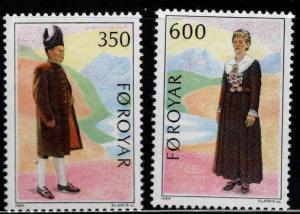 FAROE ISLANDS Scott 189-190 MNH** 1989 Folk Costume set