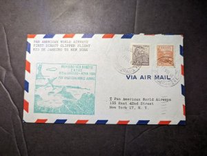 1946 Brazil Airmail First Flight Cover FFC Rio De Janeiro to New York NY USA