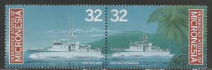 MICRONESIA 244A MNH, PAIR OF STAMPS, PATROL BOATS