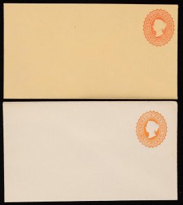 TASMANIA Envelope-PTPO:1890s QV ½d orange, yellow or blue + 1d red on cream.