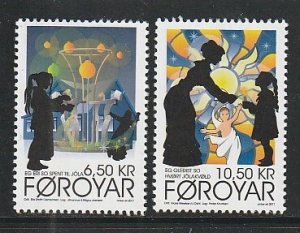 2011 Faroe Islands - Sc 570-1 - MNH VF - 2 single - Christmas