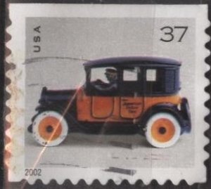 US 3644 (used, off paper) 37¢ antique toy taxicab (from bklt) (2002)