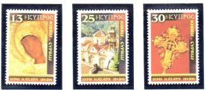 Cyprus Sc 983-5 2001 Macheras Monestery stamp set mint NH