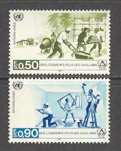 UN GENEVA Sc# 154 - 155 MNH FVF Set2 Construction Workers