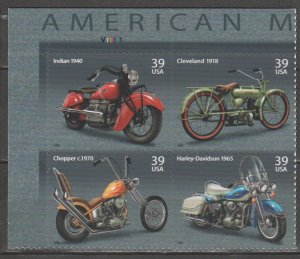 4085-88, PB-4 U/L. American Motorcycles MNH. .39 cent