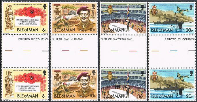 Isle of Man 201-204 gutter,MNH.Mi 196-199. Royal British Legion,60th Ann.1981.