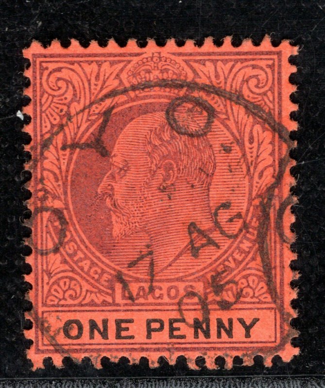 Nigeria LAGOS KEVII Stamp 1d Superb *OYO* CDS Postmark 1906 Used BL2WHITE38