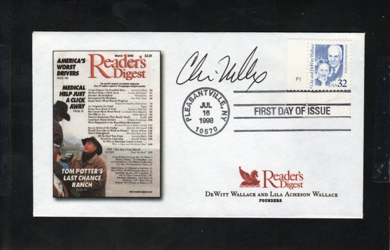 SC# 2936 - (32c) - Lila & DeWitt Wallace - Set of 4 AUTOGRAPHED FDC