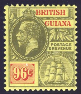 British Guiana 1913 KGV 96c black & vermilion/pale yellow superb MNH. SG 269c.