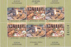 2005 EUROPE CEPT Bosnia Serbian 6 value minifoil Gastronomy MNH**