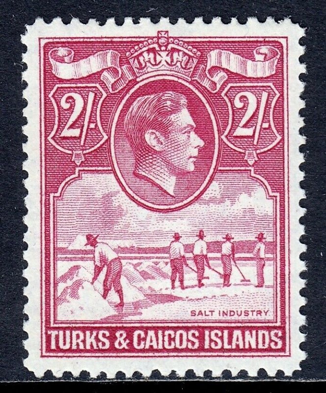 TURKS & CAICOS ISLANDS — SCOTT 87 — 1938 2/6- KGVI ISSUE  — MNH — VF — SCV $40 