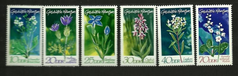 East Germany #1194-99 MNH Flowers