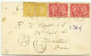 Registered Small Queen & Jubilee 1897 Brudenell cover Canada  