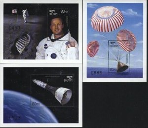 Bhutan MNH Scott # 1247-49 SPACE Souvenir sheet Value $ 16.00  US $$