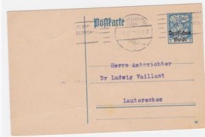 Germany to Lauterecken 1920  postal stationary stamps card R21253