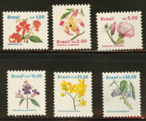 Brazil Scott 2259-64 MNH** 1990 Flora Flower stamps Good start to a Great set