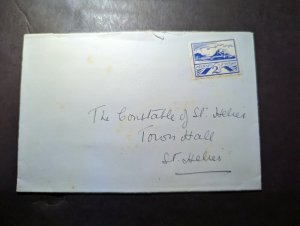 1943 England British Channel Islands Cover Jersey St Helier Local Use Town Hall