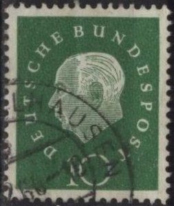 Germany 794 (used) 10p Theodor Heuss, green (1959)