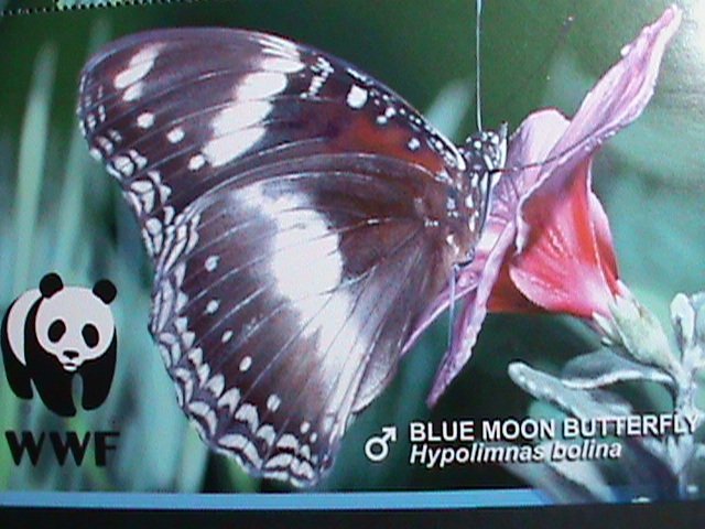 AITUTAKI STAMP-2002- WWF SERIES-LOVELY BLUE MOON BUTTERFLY STAMP MNH SHEET VF