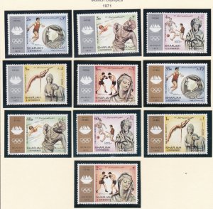 Sharjah # MI839-848A, Munich Summer Olympics, Mint NH