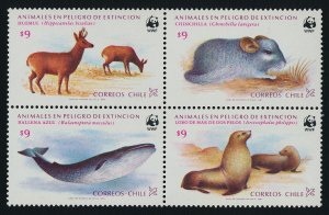 Chile 682a MNH WWF, Whale, Sea Lions, Chinchilla