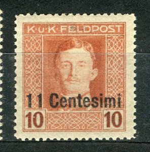 AUSTRIA; 1918 KUK Italian FELDPOST surcharged issue Mint hinged 11c. value