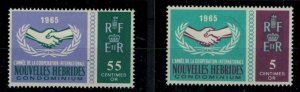 New Hebrides 1966 SG F128-F129 Int. Co-operation Year - MH