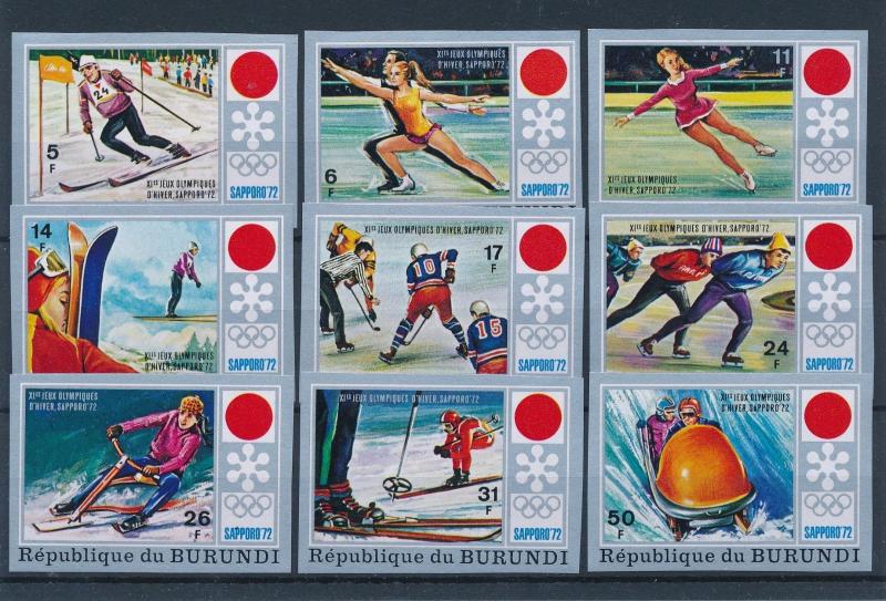 [55400] Burundi 1972 Olympic games Sapporo Figure skating Icehockey Imperf. MNH