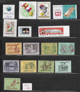 WC1_7032. HUNGARY. Clean lot of 1962-65 semi-postale sets & stamps. MNH