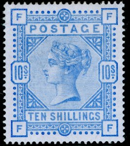 GB QV SG183a, SCARCE 10s pale ultramarine, LH MINT. Cat £2500. FF 