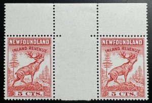Newfoundland,  NFR 47, MNH, Inland Revenue Stamps, Gutter Pair, VF