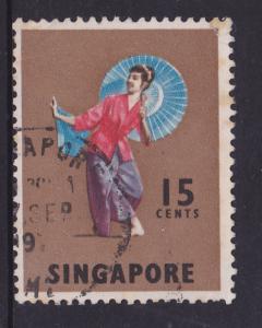 Singapore -1968 Dancer Tari Payong 15c -used 