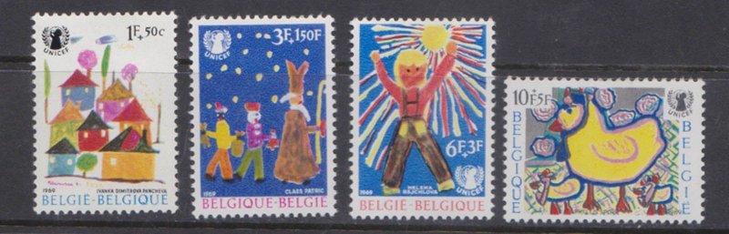 BELGIUM - 1969 CHILDREN'S DRAWINGS - 4V MINT NH