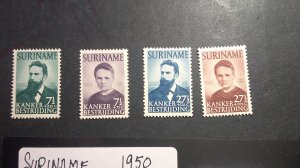 Suriname 1950 scott3 B49-B52 complete MNH VF-XF set of 4 Semi-Postals