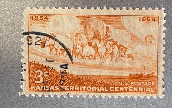 US: 3c stamp - 1954 Kansas Territorial Centennial