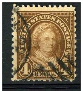 USA 1927 Scott 636 used, Perf 11x10.5- 4c Martha Washington 