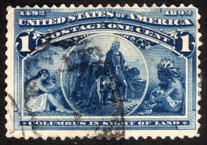 1893, US 1c, Columbian issue, Used, Sc 230