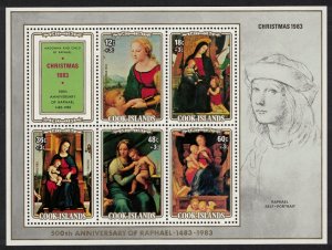 Cook Is. Christmas. Raphael paintings MS 1983 MNH SG#MS937