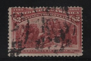 242 F-VF with neat cancel used with nice color cv $ 525 ! see pic !