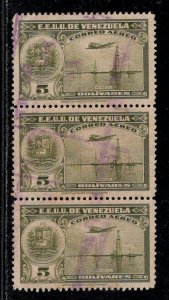 VENEZUELA SC#C254 STRIP/3 FVF/U