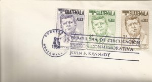 Kennedy Guatemala FDC set of three #!