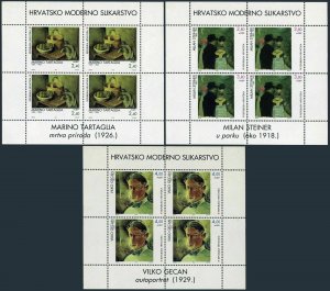 Croatia 220a-222a sheets,MNH.Michel 295-297 klb. Modern paintings,1994.