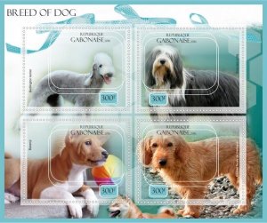 Stamps. Fauna Domestic DOGS  1+1 sheets perforated 2016 year Gabon