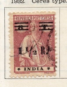 Portuguese India 1932 Early Issue Fine Used 1.5r. Surcharged NW-265460