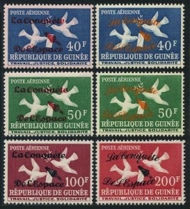 Guinea C35-C38 type 1-2,MNH.Mi 145-I-148-II. The conquest of space,1962.