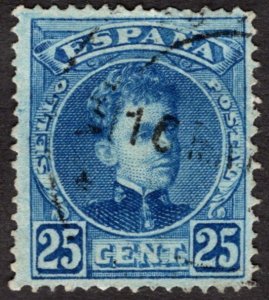 1901, Spain, 25c, King Alfonso XIII, Used, Sc 279