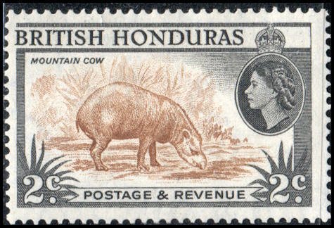 British Honduras 145 - Mint-H - 2c Tapir (Perf 14) (1957) (cv $2.50)