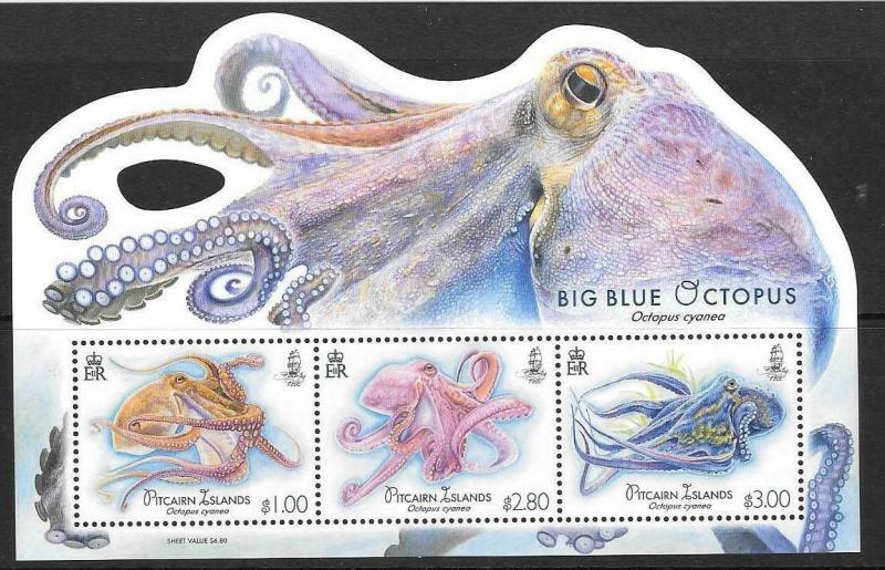 PITCAIRN ISLANDS 2018 OCTOPUS M/S MNH