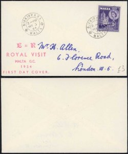 Malta 1954 Royal Visit Cover